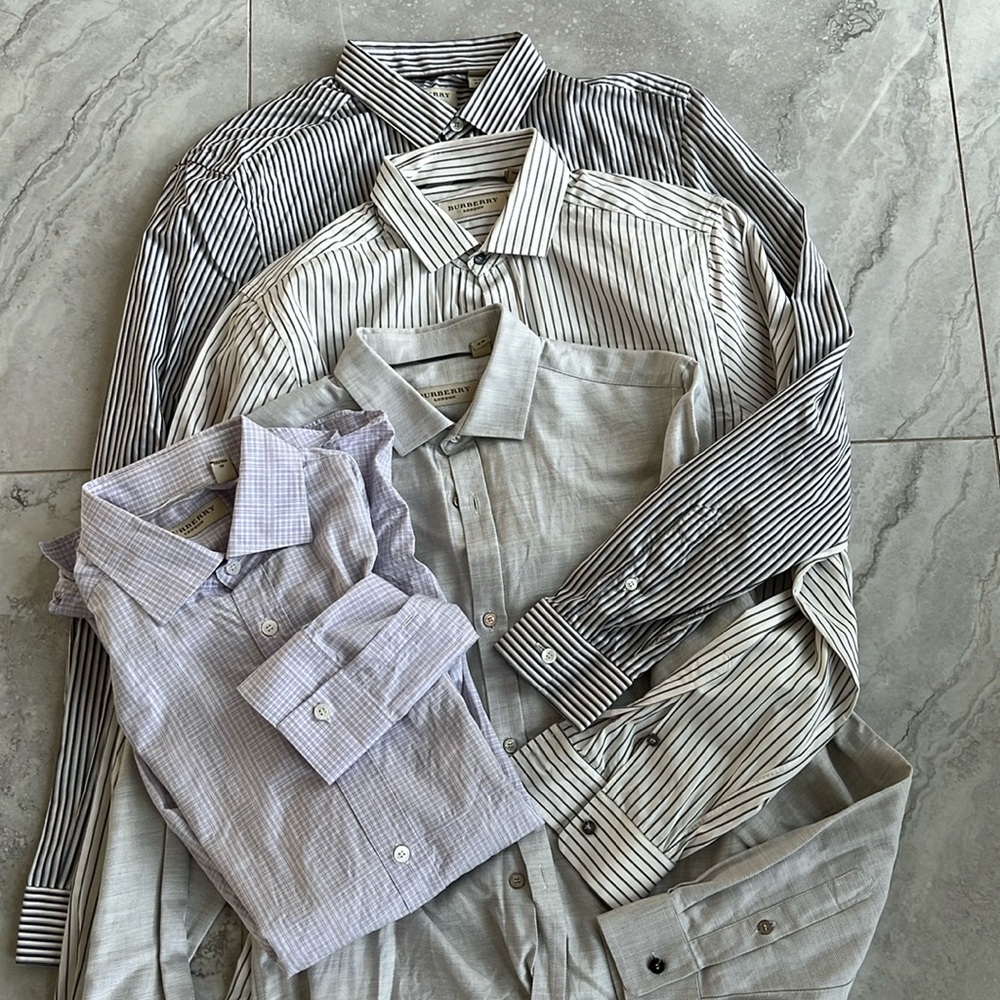 4- Burberry dress shirts EUC or never worn
